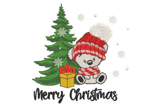 A Seasonal Designer's Review of Christmas Tree with Teddy Bear Embroidery