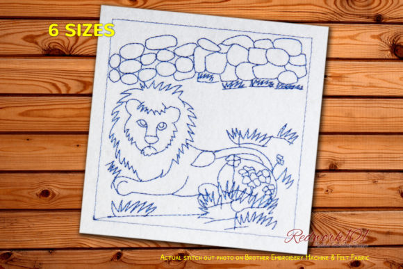 An Elegant Lion Embroidery Design for Handmade Gifts