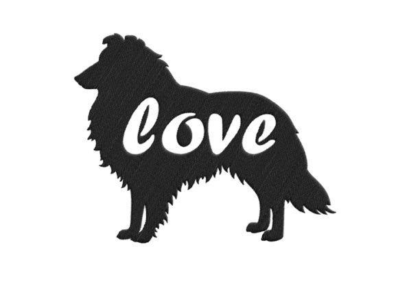 Collie Silhouette: A Timeless Embroidered Dog for Holiday Gifting
