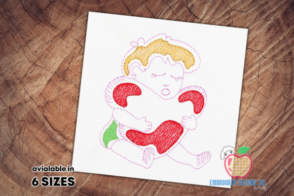 Cute Little Boy Holding Heart Embroidery Design Review