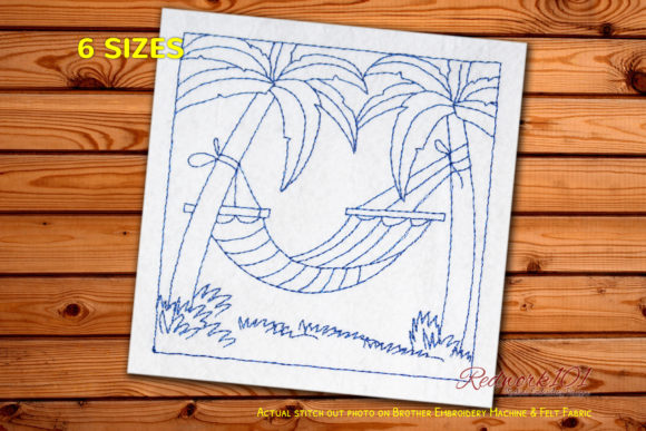Empty Swing at Beach: A Versatile Branding Redwork Design