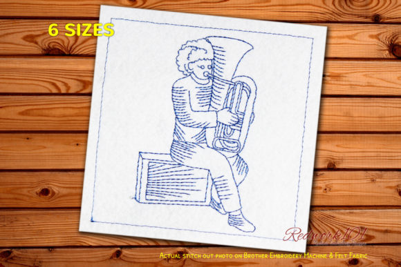 Musician Playing Tuba: A Seller's Review of This Redwork Design