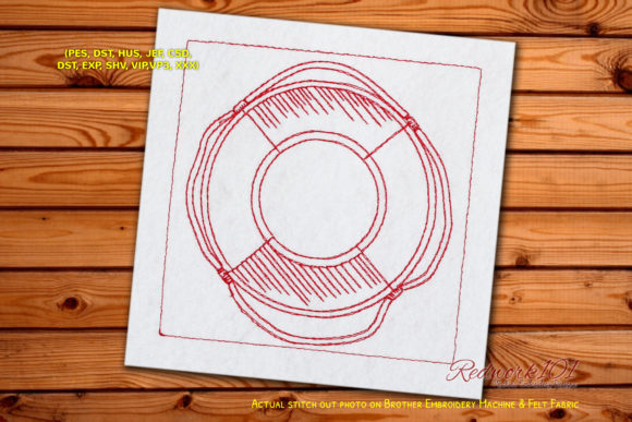 Rescue Lifebelt Redwork Embroidery Design Review