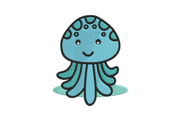 Review: Cute Sea Animal Squid Embroidery Design
