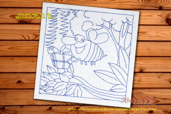 Reviewing Happy Bee Carries Gift Redwork for Holiday Collections