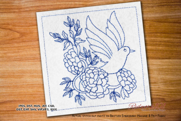 White Dove Flying Redwork: A Seasonal Design Review